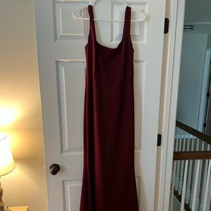 BHLDN Lucy Maroon Floor Length Gown